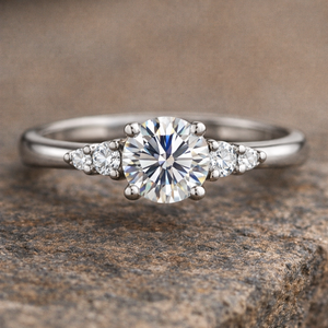 แหวนพลอยมอยซาไนต์ทรงกลมที่ไม่เหมือนใครในแหวนเงินแท้ 925 ของขวัญวันครบรอบสำหรับผู้หญิง - Product Image 2