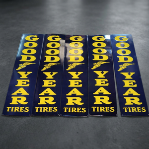 Panneau rectangulaire vintage publicitaire décoratif en émail avec impression numérique personnalisée pour pneus Goodyear NEXHUB - Product Image 6