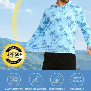 Chemises de pêche en tissu rafraîchissant, personnalisables, séchage rapide, UPF 50+, manches longues, vêtements de pêcheur pour la pêche en mer. - Product Image 2