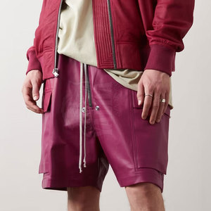 Pakistan Made High Quality Genuine <b>Leather</b> Solid <b>Shorts</b>-Customizable Eco-Friendly Design Top Selling Wholesale - Product Image 3