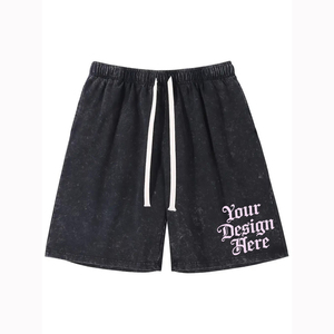 Ensemble 2 pièces d'été pour homme : T-shirt en coton épais délavé à l'acide et short, séchage rapide, logo imprimé en mousse, vêtements de marque - Product Image 3