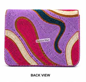 Bolso de Mano Floral con Cuentas Hecho a Mano, con Forro de Algodón con Patrón Rectangular, Cierre Magnético, para Fiestas Nocturnas - Product Image 4