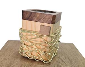 Quemador de Incienso Mubkhar de Madera y Metal, Quemador de Bukhoor para Regalo Religioso de Ramadán, Porta Incienso de Oriente Medio, Madkhan - Product Image 1