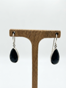 Boucles d'oreilles tendance en argent sterling 925 avec pierre précieuse onyx noir naturel en forme de goutte d'eau pour femmes, bijoux fins personnalisés - Product Image 2