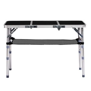 Tavolo da Campeggio Pieghevole da Esterno 3ft, Tavolo da Picnic Portatile con 3 Altezze Regolabili, Piccolo, in Alluminio, Leggero e Richiudibile per Patio e Parco - Product Image 2