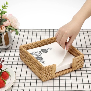 Porta servilletas de ratán ecológico, organizador decorativo para la mesa, cestas para guardar servilletas - Product Image 4