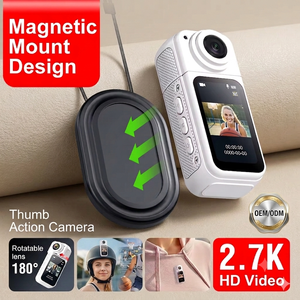 Mini Telecamera d'Azione <span class=keywords><strong>per</strong></span> Casco 2.7K, Body Cam Indossabile con Lente Rotante a 180°, Piccola Telecamera Sportiva Magnetica <span class=keywords><strong>per</strong></span> <span class=keywords><strong>Moto</strong></span> - Product Image 1