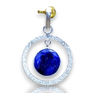 Colgante de zafiro Premium con piedras preciosas naturales y joyas de plata esterlina - Product Image 1