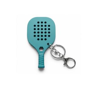 High Quality Padel Racket Keychain Custom Size Promotional Durable Rubber Tennis Racket <b>Keytag</b> Custom Logo Embossed Printing - Product Image 5