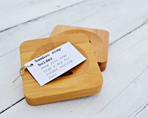 <b>Bamboo</b> Square <b>Soap</b> <b>Dish</b> Minimalist Design Self Draining <b>Soap</b> Holder Bathroom Accessory - Product Image 5