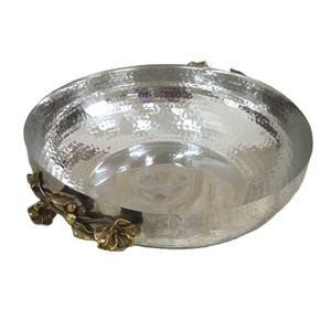 Cuenco decorativo y para servir de Metal de diseño martillado de calidad superior para cocina y mesa Cuencos redondos de palomitas de maíz de acero inoxidable - Product Image 1