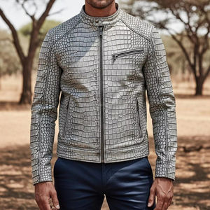 Chaqueta Bomber de Cuero Vacuno para Hombre, Estilo Invernal, con Logotipo Frontal, Impermeable, Resistente al Viento, Color Personalizado, Estilo Vintage - Product Image 1