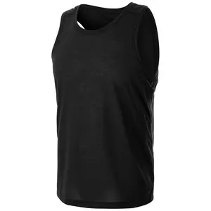 Individuelles Großhandel ärmelloses Tanktop schwarze Farbe Fitness Herren Singlet individuelles Grafiklogo Stringer Weste Herren Tanktop Bildschirm Herren