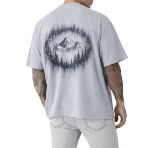 Camiseta de algodón con gráfico en la espalda, estilo streetwear, corte holgado, cuello redondo, para hombre, para pedidos al por mayor de marca privada OEM - Product Image 3