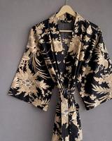 Robe longue décontractée pour femme en coton indien 100% avec imprimé tigre fait main, style kaftan, tenue d'été ethnique