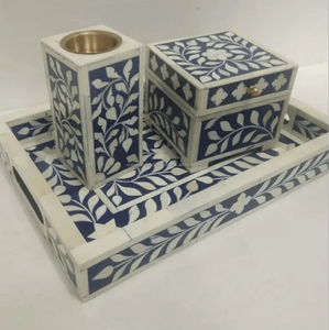 Juego de quemadores de incienso clásicos de madera |   Porta Incienso Artesanal con Copa de Latón |   Bandeja con Incrustaciones de Madreperla para Decoración del Hogar Árabe - Product Image 5