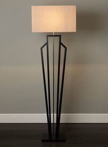 Lampadaire moderne en métal noir avec abat-jour rectangulaire, hauteur réglable, pour salon, chambre, hôtel - Product Image 4