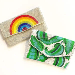 Bolsos de noche de fiesta de estilo 2024 para mujer, monedero con cuentas de satén a la moda para mujer, Cartera de camello en Oasis, monedero con cuentas coloridas - Product Image 2