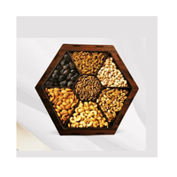 Houten doos voor gedroogd fruit, modern design, 5-delige houten doos voor tuin, theetafeldecoratie.