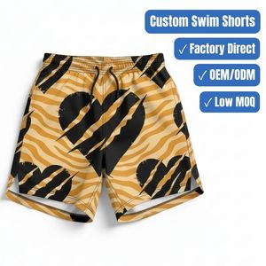 Fabricante de Shorts de Baño con Impresión Personalizada, Shorts de Playa de Marca Privada OEM, Secado Rápido, Ligeros, Trajes de Baño de Verano, Logotipo Personalizado - Product Image 1