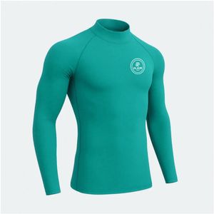Rashguard professionnel pour homme, respirant, anti-UV, col montant, bleu roi, compression intégrale, poids lourd - Product Image 6