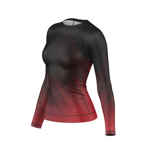 Customized <b>Women's</b> Long Sleeve Seamless Ribbed Gym <b>Top</b> Quick Dry <b>Compression</b> Yoga Shirt Heat-Transfer Print Breathable - Product Image 2