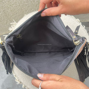 Hot Selling Premium Brown Tooled Leather Crossbody Fringe Bags New Hair on Fur Leather Sunflower Pattern Ladies Shoulder Bags - Product Image 5