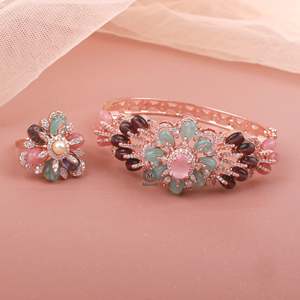 Gold Plated Pearl Designer Bracelet for Girls Classic Festival Jewelry Set - Product Image 2