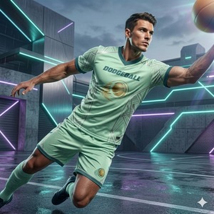 Uniformes d'équipe de dodgeball de qualité professionnelle, maillots et shorts d'athlétisme personnalisés pour un confort et des performances optimaux - Product Image 6