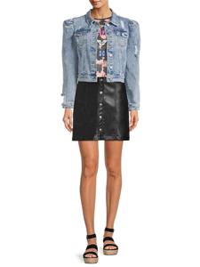 High Quality Women's Stand Collar <b>Denim</b> <b>Jacket</b> Solid Finished Breathable Cotton-Filled for Spring and Autumn - Product Image 6