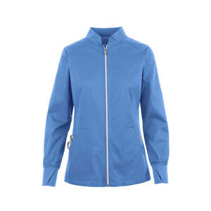 Blouse de travail unisexe bleue à fermeture éclair intégrale en toile avec poches et détection d'aiguilles – PRIMEFIELD ENTERPRISES - Product Image 6