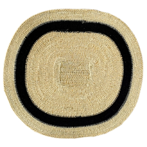 Handcrafted round <b>beaded</b> wall Boho home decor basket Sustainable wall art mat Decorative table centerpiece - Product Image 3