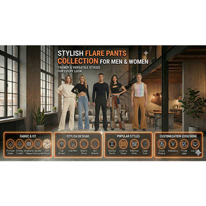 2021 Women's Elastic Waist Flare Pants Pure Color Cotton <b>Linen</b> Summer Plain Dyed Regular Fit High Waist Casual Trousers - Product Image 5