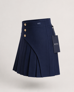 RITS Women's High Waist <b>Pleated</b> Mini <b>Skirt</b> Print <b>Black</b> Anti-Wrinkle Quick Dry Woven Spandex/Polyester Pocket Wholesale Rate - Product Image 5