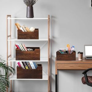 Wooden Nesting <b>Crates</b> Storage Baskets Decorative Wood Storage Boxes Farmhouse Vintage Rustic Organizer Baskets for Home Kitchen - Product Image 4