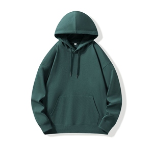 Sudadera con capucha de algodón coral para hombre, corte holgado, informal, color liso, con bolsillo frontal, forro polar, mezcla de algodón básico - Product Image 4