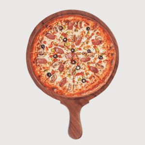 Planche à découper ronde en bois naturel avec surface durable pour la découpe et la préparation des aliments en cuisine - Product Image 4
