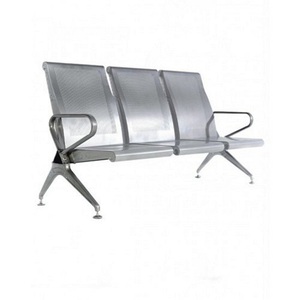 Silla de Espera LABYCARE de Diseño Moderno, 3 Plazas, Acero Inoxidable, Fácil de Limpiar, Cómoda, con Reposabrazos Perforados y Patas Cónicas Rectangulares - Product Image 3
