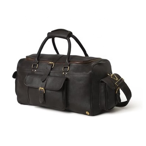 Sac de voyage week-end en cuir de qualité classique avec logo personnalisé, nouveau design, léger, élégant, sac de voyage en cuir parfait - Product Image 4