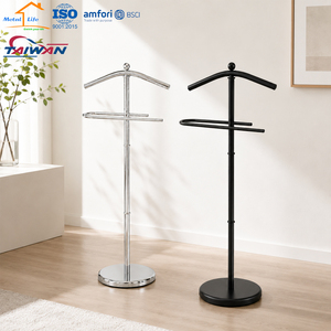 Made in Taiwan ISO9001 Modern Chrome Metal Suit Valet <b>Stand</b> Gentleman Clothes Butler Rack for Bedroom Hotel - Product Image 2