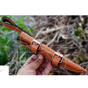 Étui en cuir marron fait main de qualité supérieure pour couteau à lame fixe avec boucle réglable pour ceinture, housse en cuir pour la chasse, le camping et les activités de plein air - Product Image 4