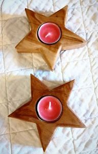 Magnifique porte-bougie en bois pour la décoration de la maison, support à bougie rustique artisanal et centre de table pour salle à manger - Product Image 2