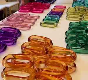 Resin <b>Large</b> Link Modern Color Mix Punk Hollow Chunky Long Necklace Chain <b>Wall</b> Hanging Home <b>Decoration</b> Handcrafted Birthday High - Product Image 4