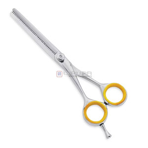 Ciseaux pour cheveux clairsemés avec manche ergonomique en plastique, accessoire de beauté personnalisé, professionnel, ultra-affûtés, en acier japonais 440C - Product Image 1