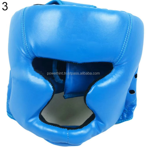 Protège-tête de boxe en cuir PU bleu avec ventilation en maille noire pour la protection de la tête des adultes unisexes lors de l'entraînement au kickboxing et au MMA - Product Image 6