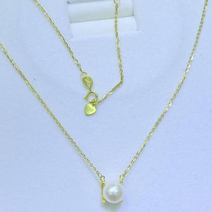 Collier de perles d'eau douce rondes authentiques de Zhuji, 8-9 mm, pendentif en argent pur, forme presque parfaite, accessoire de mode pour les trajets quotidiens - Product Image 3