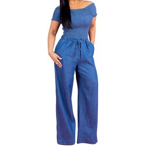 Custom Blue Denim Short Sleeve <b>Romper</b> <b>Women</b> Button Front Distressed Hem Fitted One Piece Jumpsuit Streetwear Style - Product Image 6