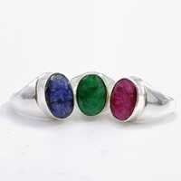 Bague turque unisexe en argent sterling 925 avec émeraude facettée, style ethnique, sertie en clos, design pour amoureux, bijoux de mode