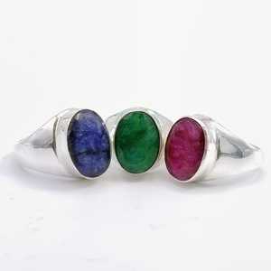 Anillo turco unisex de plata de ley 925 con esmeralda facetada, estilo étnico, engaste de bisel, diseño para parejas, joyería de moda. - Product Image 5