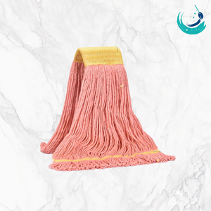 KSR High Quality Cotton Orange Yarn Kentucky Mop Heads 5" Yellow Top Band Self Wringer Reusable Durable Sustainable Refillable - Product Image 2